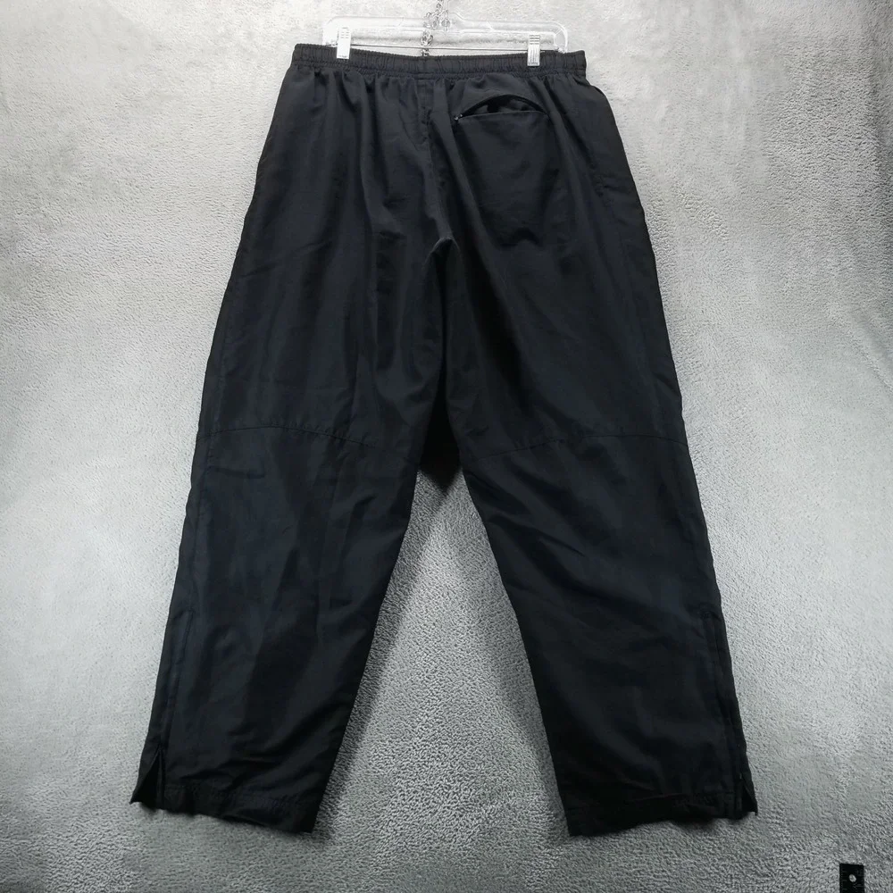 VTG Nike Pants Mens 2XL Black Drill Windbreaker Track Baggy Straight‎ Ankle Zip
